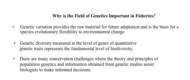 Genetics in Fisheries